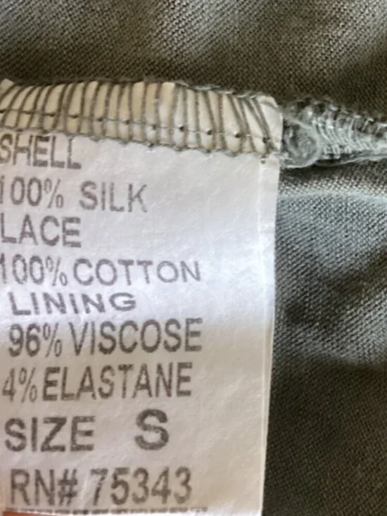 Carla Conti Italian Silk Blouse Silk Top Sz S Green 160H - Picture 9 of 10